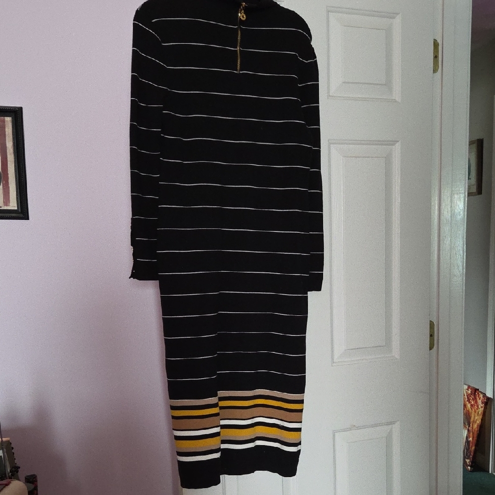 Black Label Black and Yellow Striped Dress